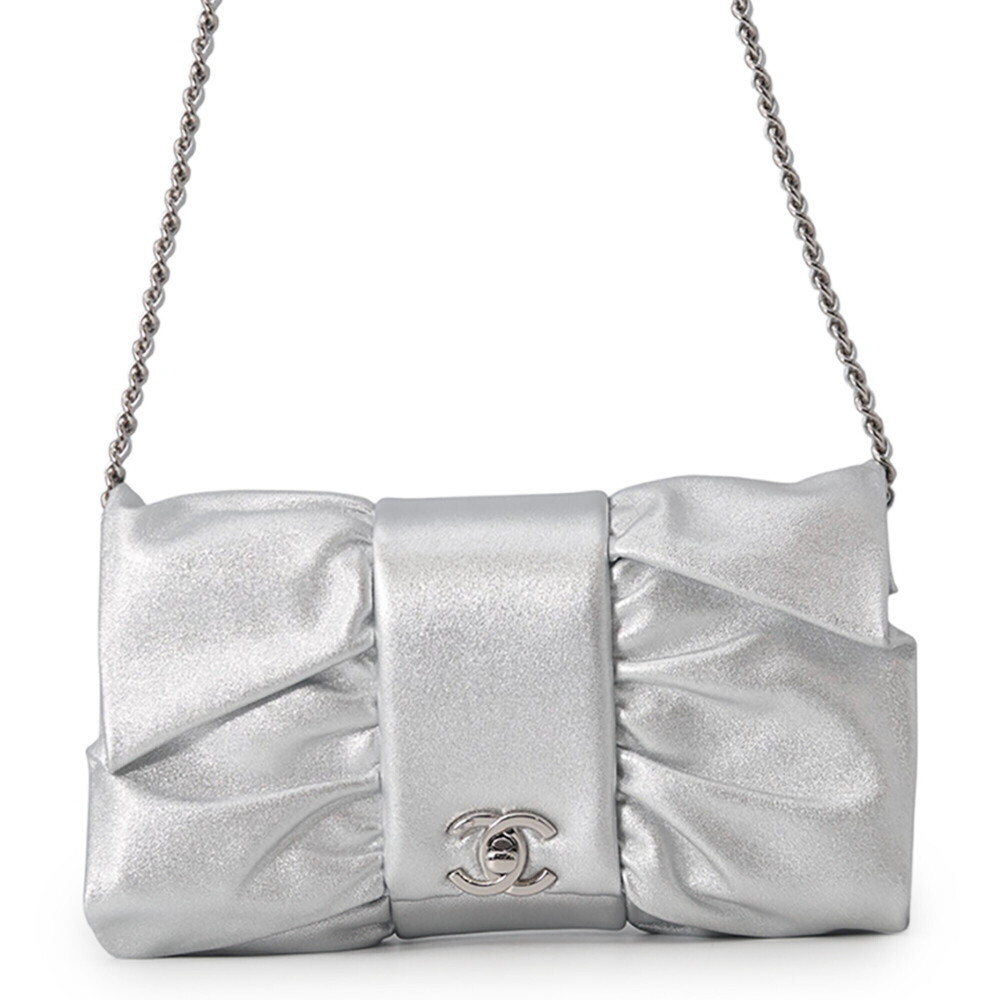 Chanel Chain Shoulder Bag, Coco Mark Ribbon Leather AS5129 CHANEL Handbag, Ha...